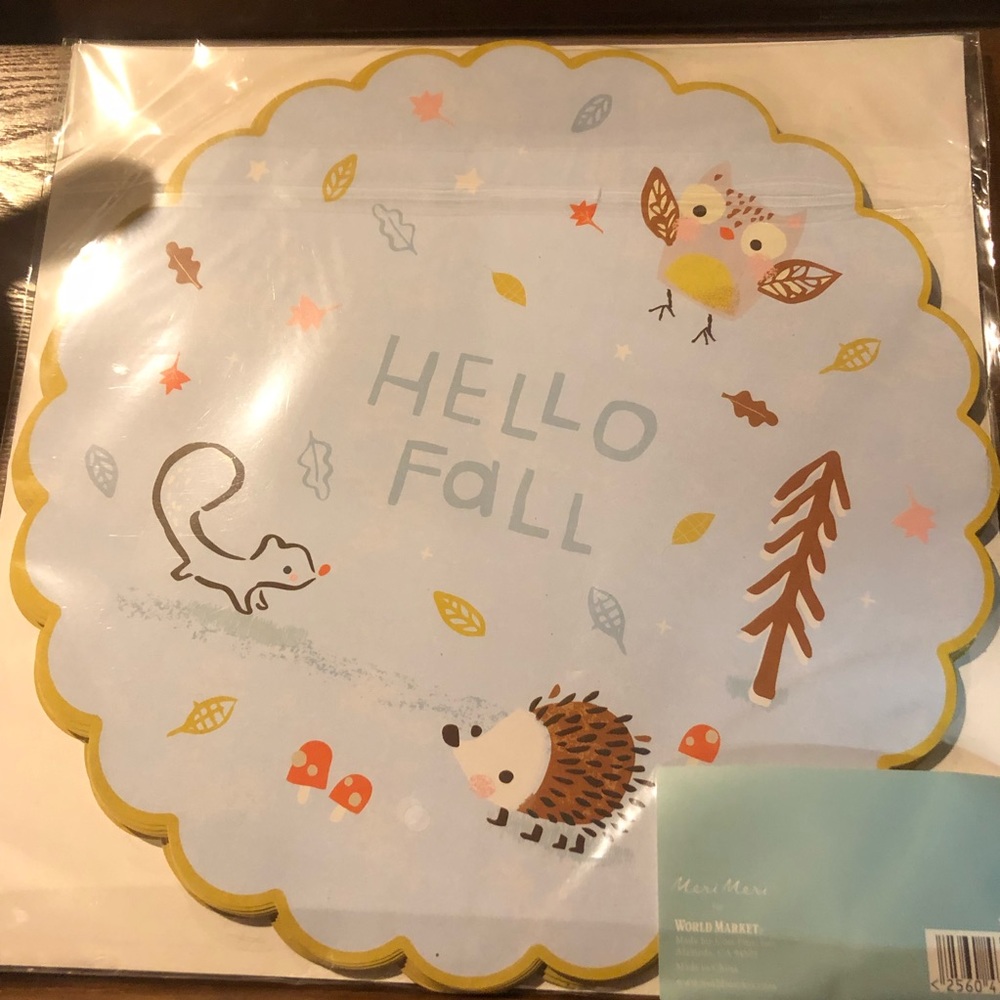 Set 25 paper Placemats Woodland Animals Party